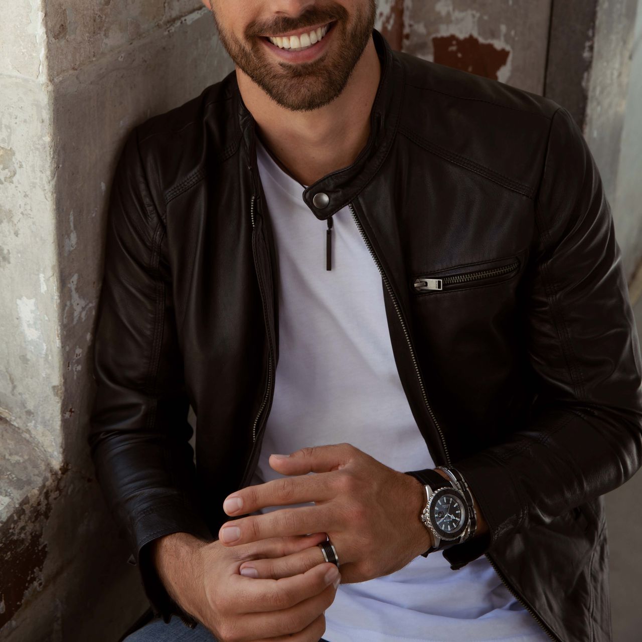 Gerecycled stainless steel armband schakel mat