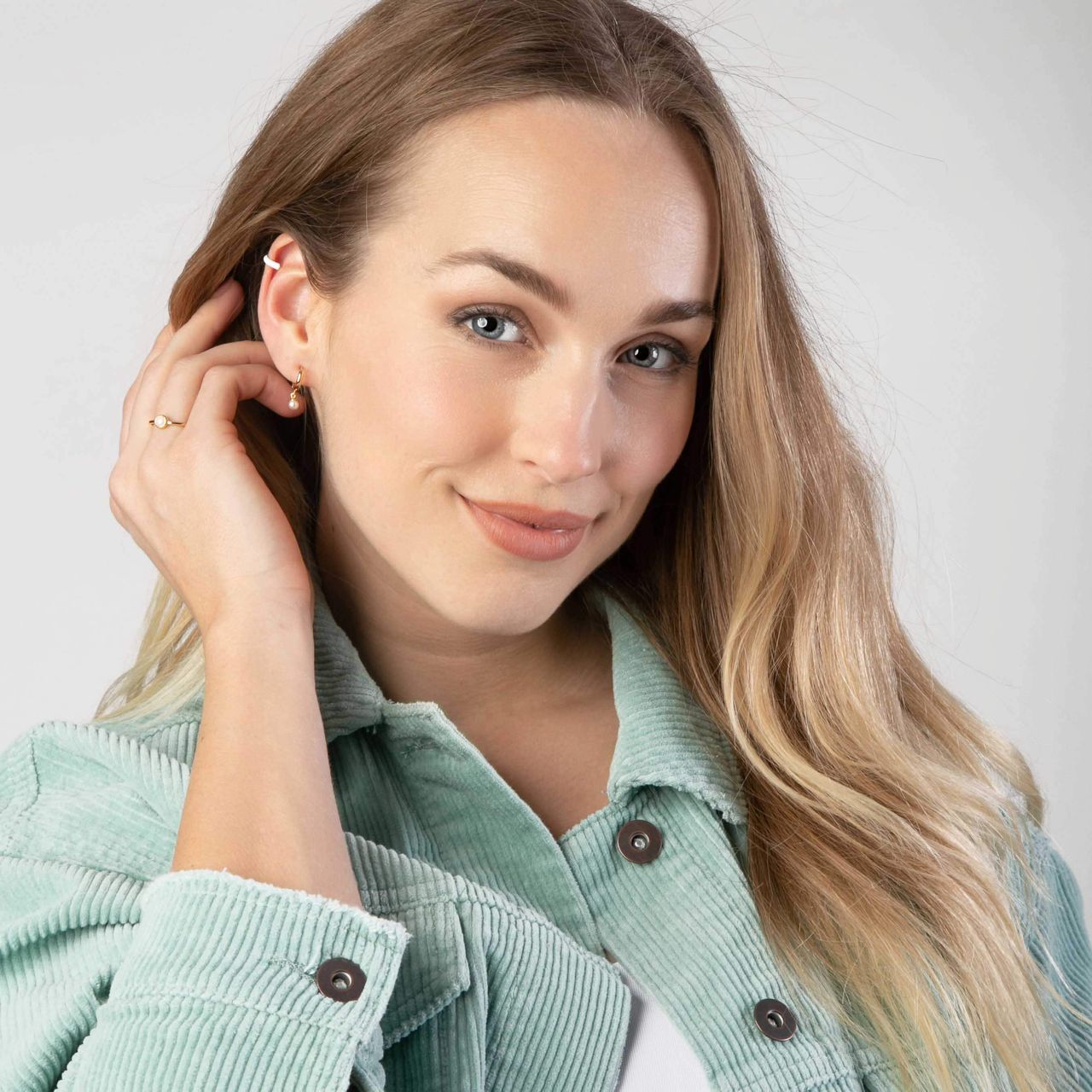 Zilveren goldplated oorringen parel voor dames