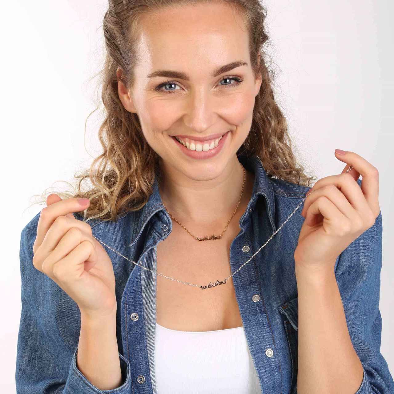 Stalen goldplated ketting voor dames