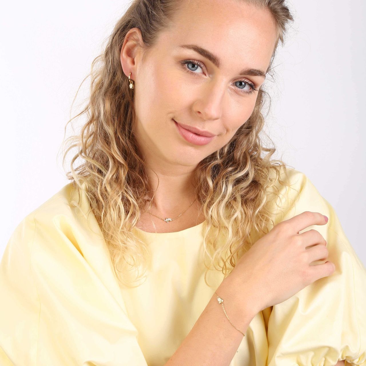 Kette, 925 Silber, vergoldet, mit Anhänger, Tulpe