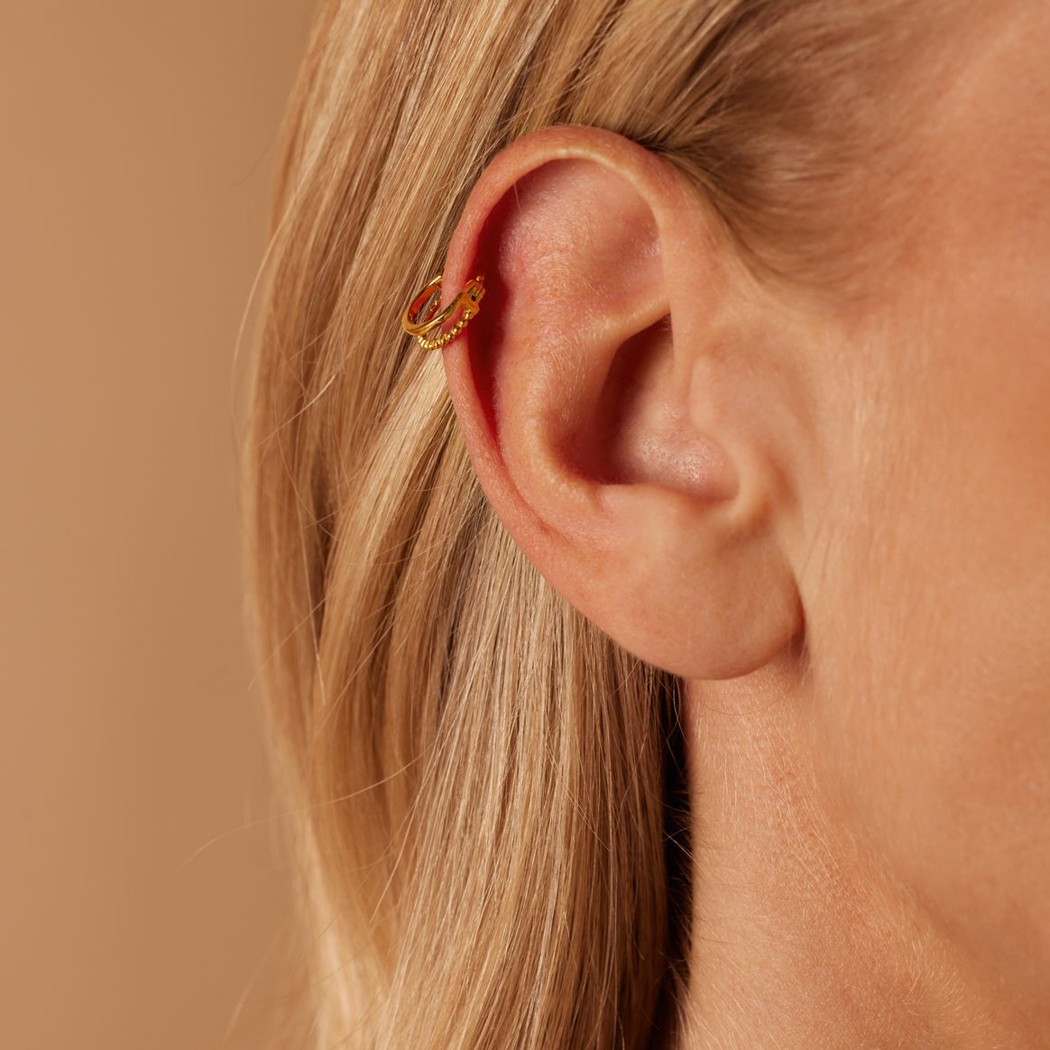 Stainless steel goldplated helixpiercing goudkleurig voor dames