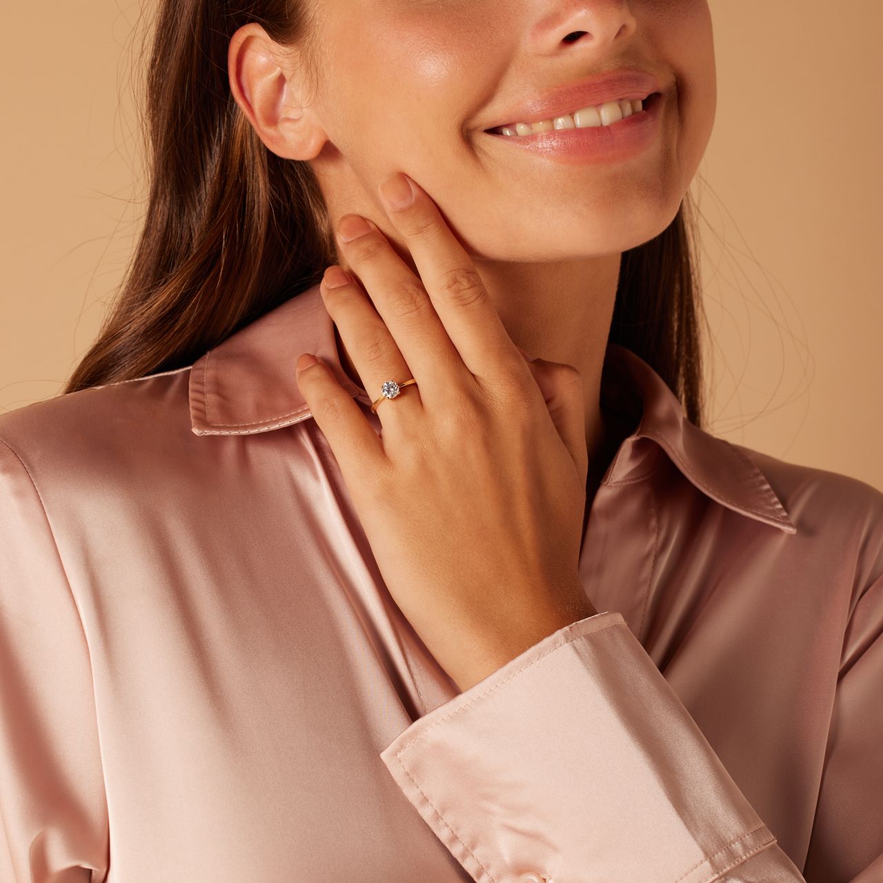 Zilveren goldplated ring met swarovski zirconia voor dames