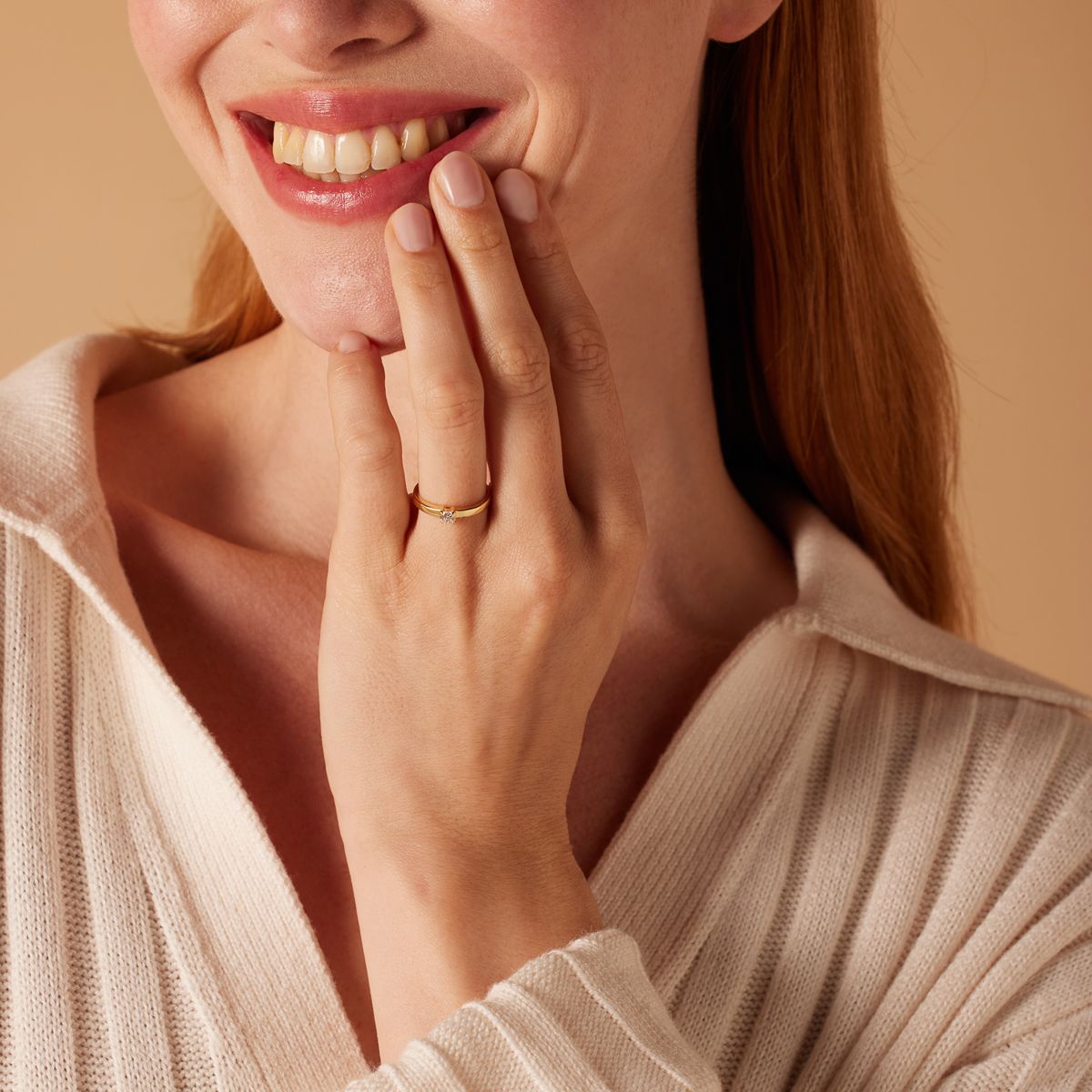 Silberner goldbeschichteter Ring mit Swarovski-Zirkonia für Damen