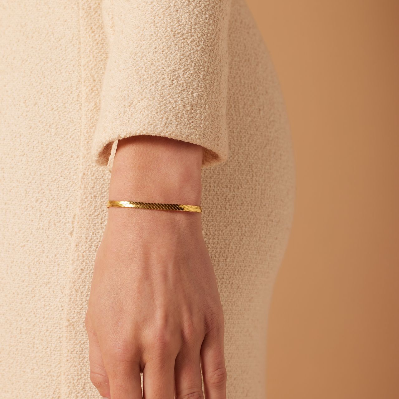 Stainless steel goldplated fantasiearmband voor dames