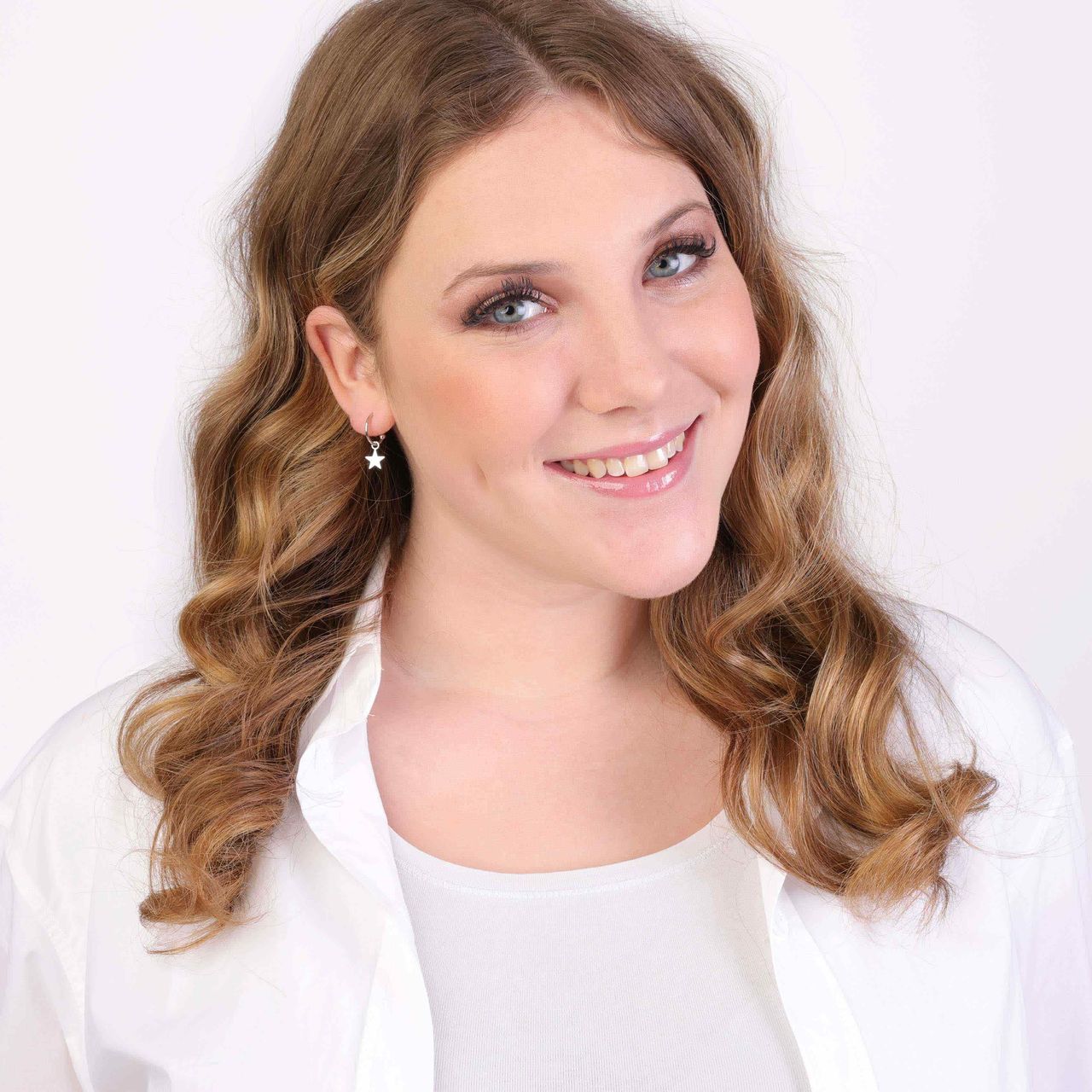 Zilveren oorbelhanger ster Mix&Match