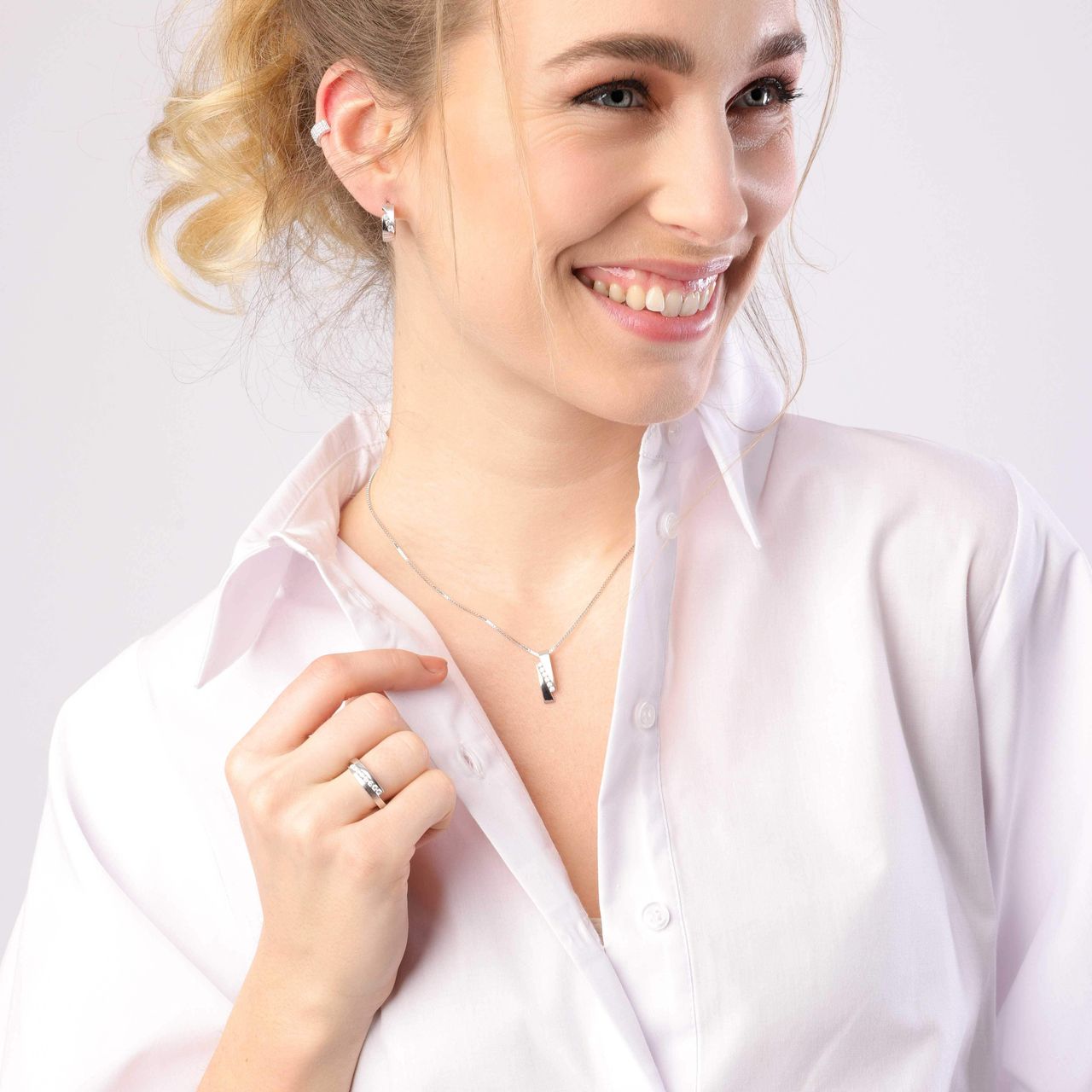 Ring, 925 Silber, matt/glänzend, mit Zirkonia