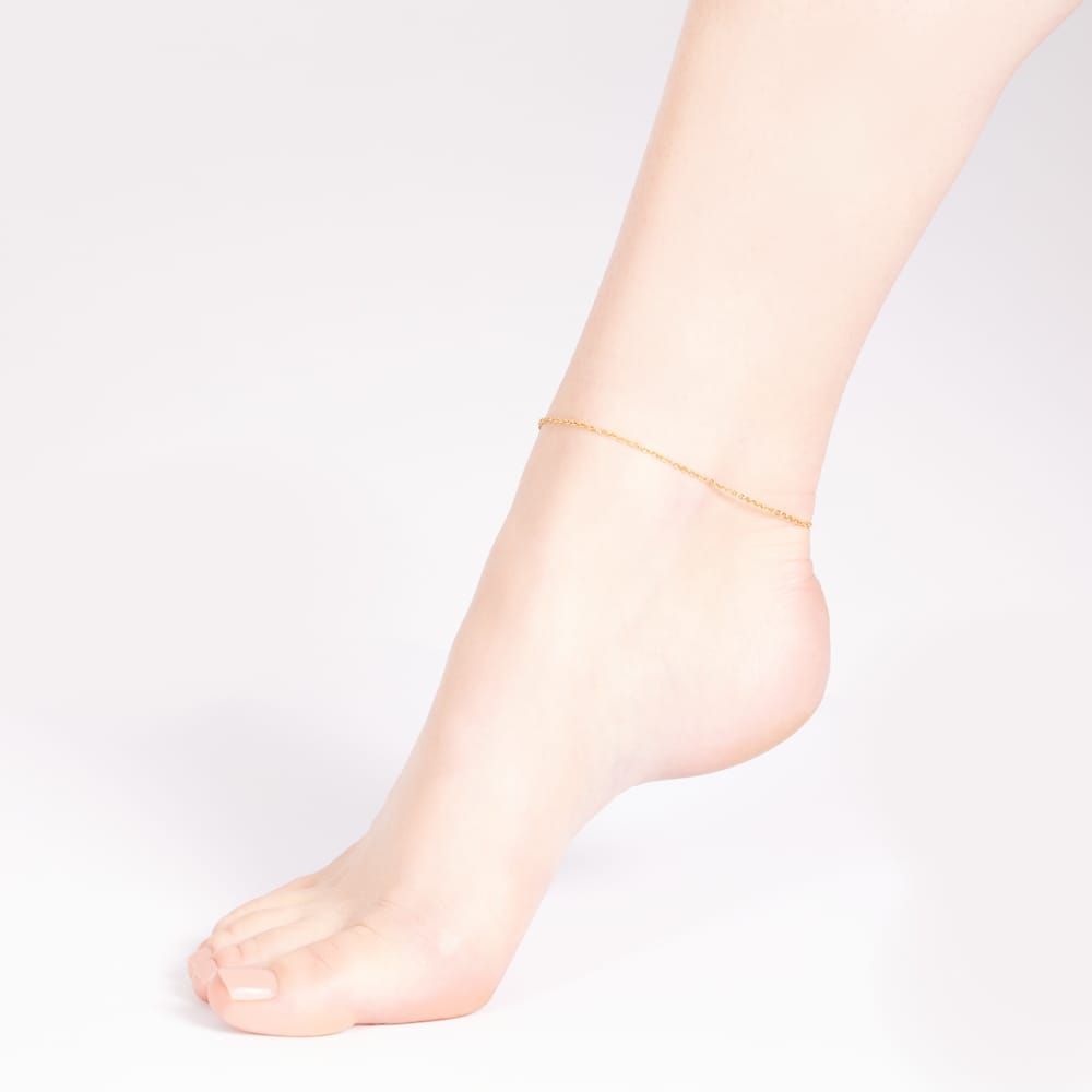 Gerecycleerd stalen goldplated enkelband anker schakel