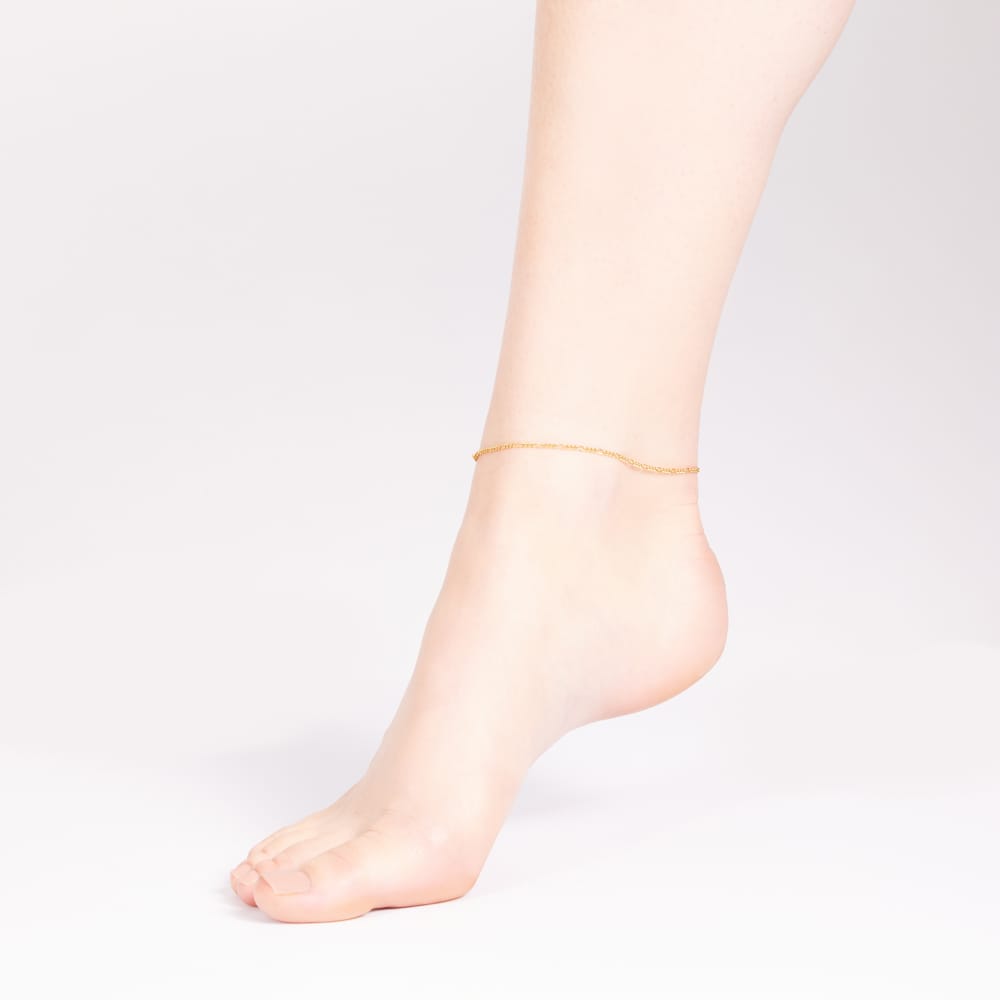 Gerecycleerd stainless steel goldplated enkelband figaro