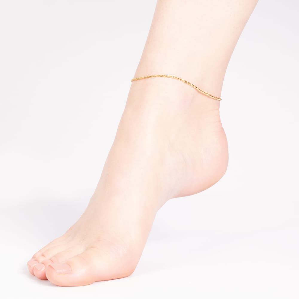 Gerecycleerd stainless steel goldplated enkelband koord