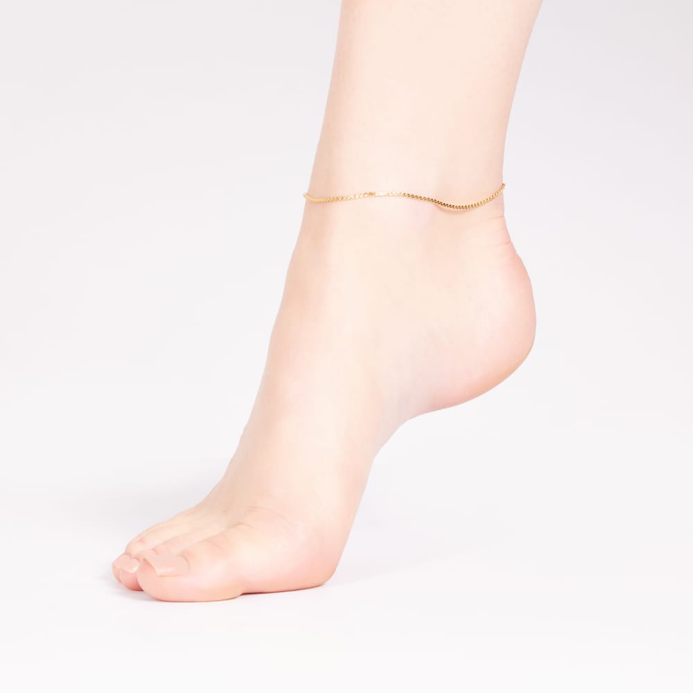 Gerecycled stalen goldplated enkelband serpentine