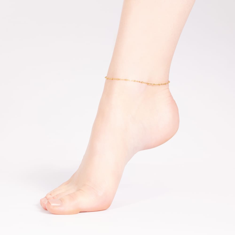 Gerecycleerd stalen goldplated enkelband saturn