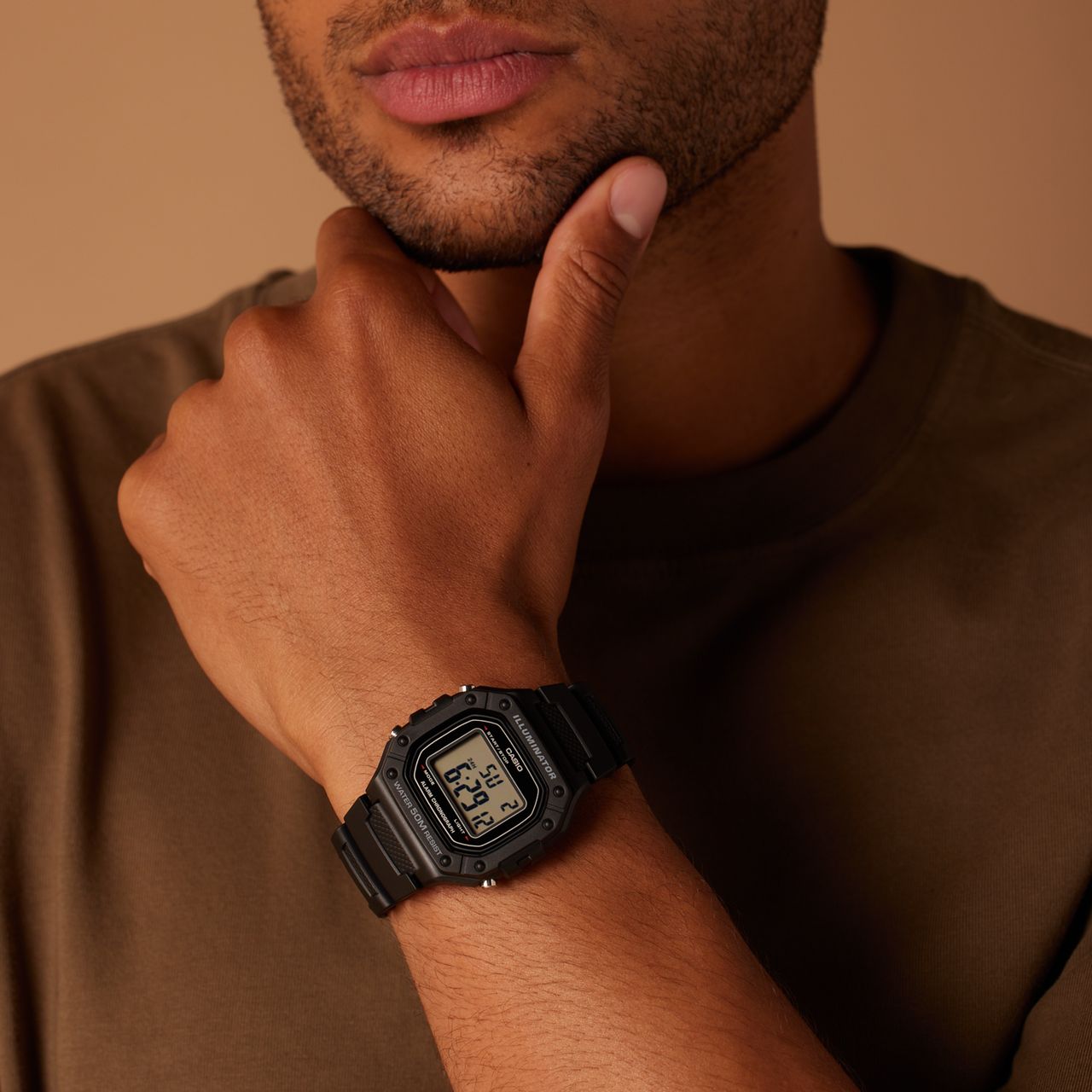 Casio Sports Digital Herren Uhr Schwarz W-218H-1AVEF