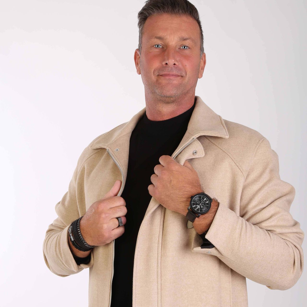 Gerecycled stainless steel armband met gourmetschakel