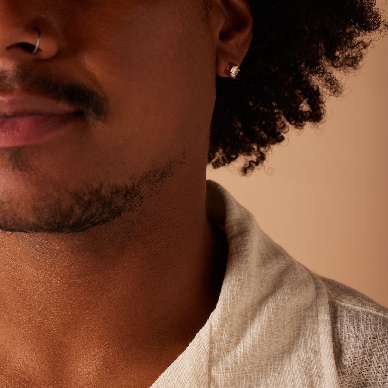 Stainless steel goldplated herenoorknoppen met zirkonia