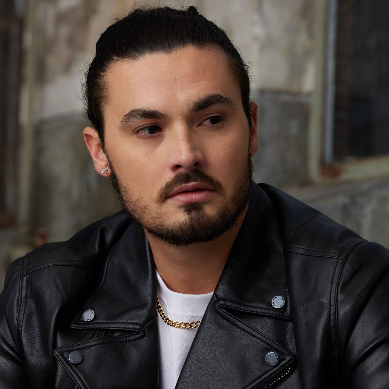 Stainless steel goldplated herenoorknoppen met zirkonia