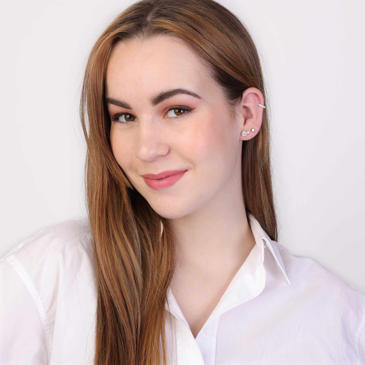 Zilveren helix earcuff zirkonia