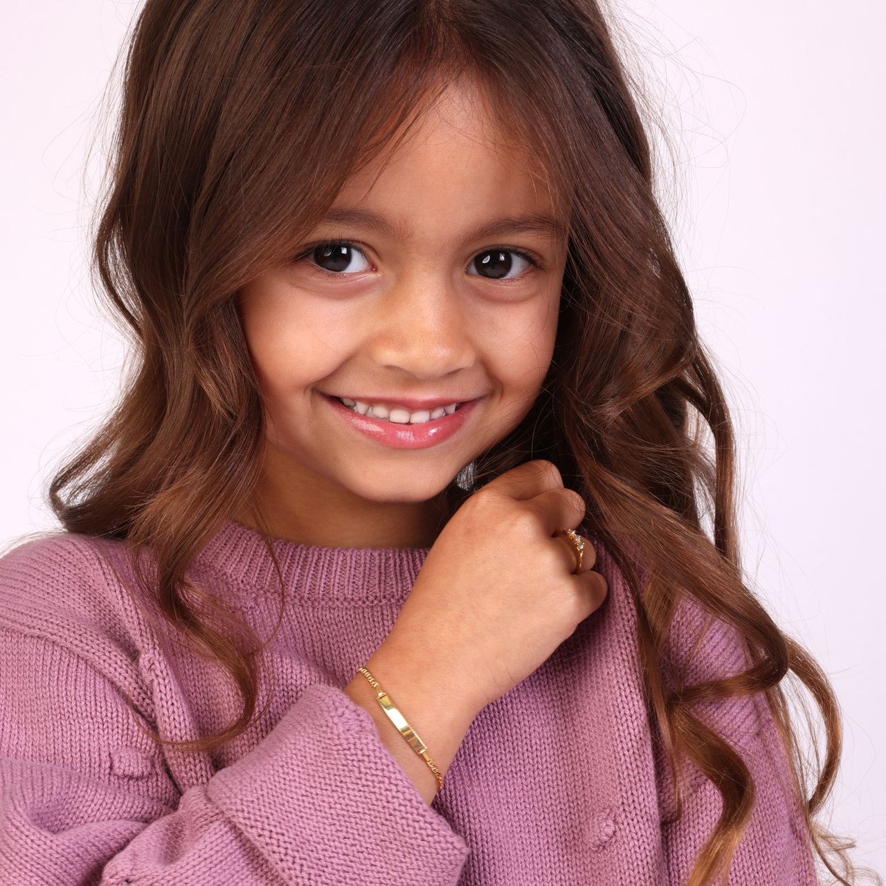 Gerecycled zilveren goldplated kinderarmband met plaatje