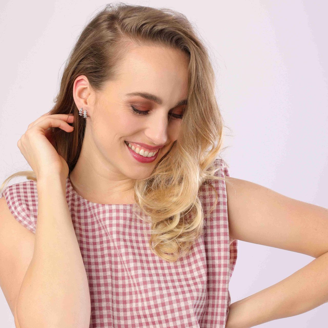 Stainless steel oorbellen met zirkonia steentjes