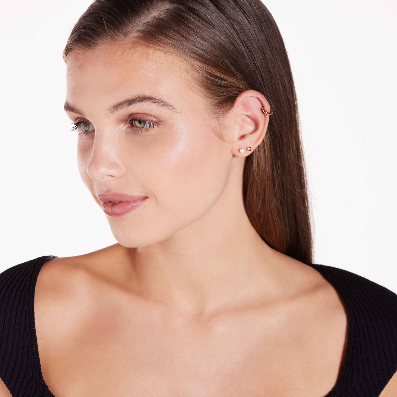 Zilveren goldplated helixpiercing 2mm voor dames