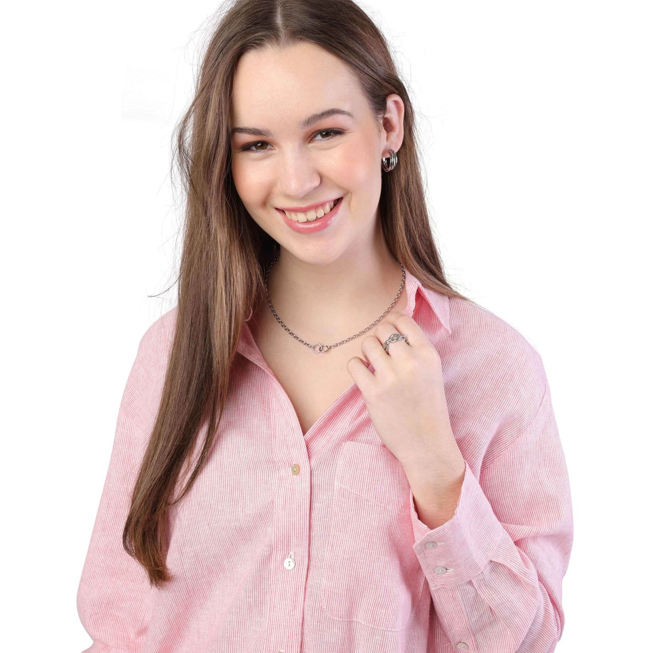 Gerecycled stainless steel oorbellen Yvette