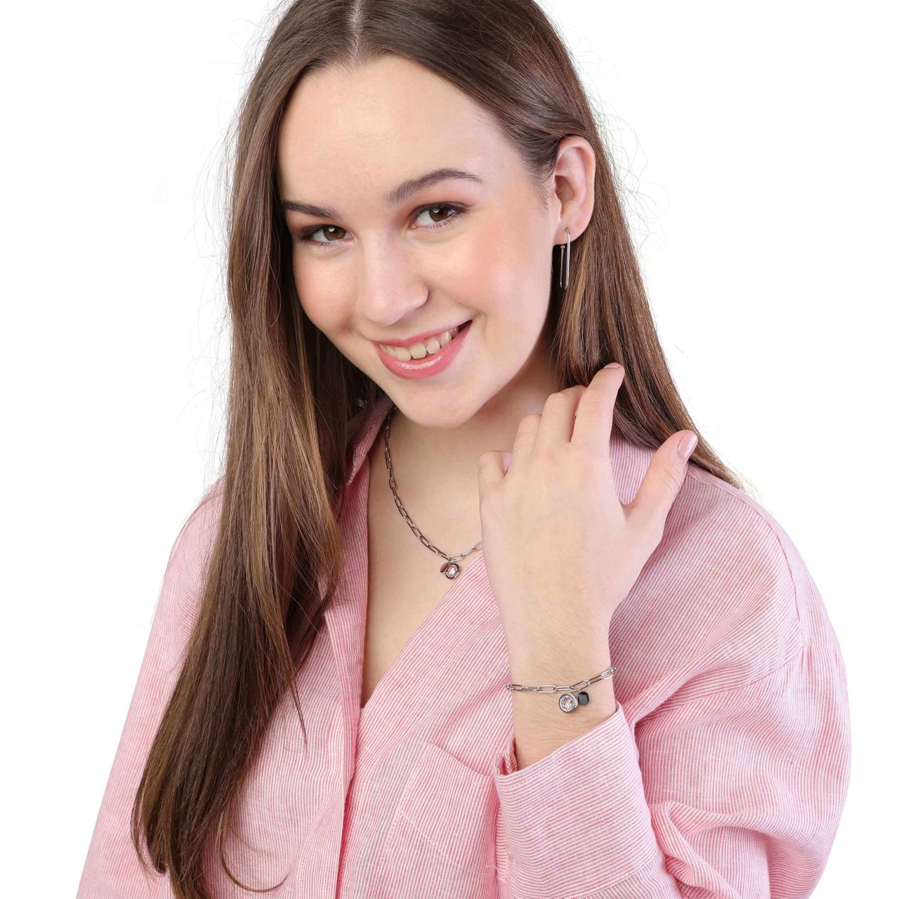 Gerecycleerd stalen ovalen oorbellen