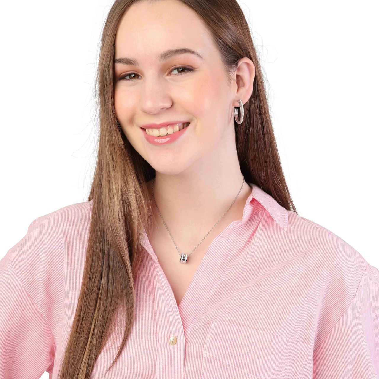 Gerecycleerd stalen oorbellen met kristallen