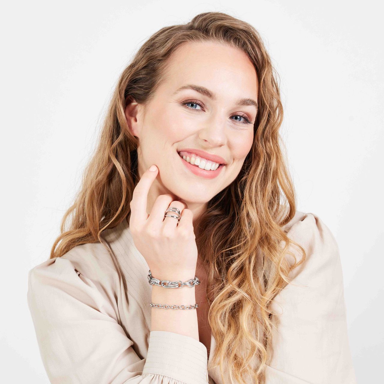 Gerecycled stainless steel ring Aglae