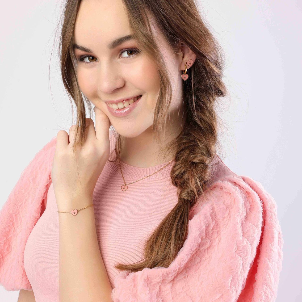 Stalen goldplated oorbellen hart