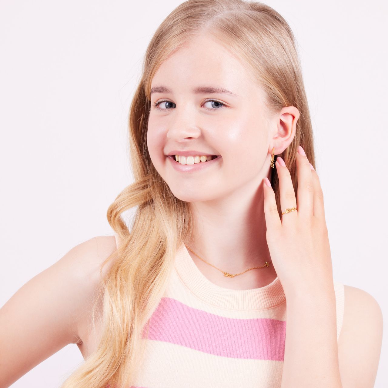 Zilveren goldplated kinderketting met hanger ster
