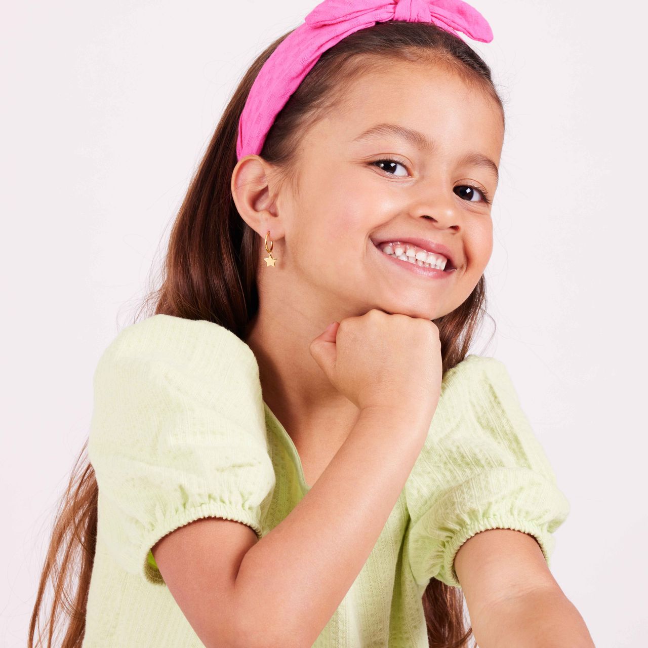 Zilveren goldplated oorringen met hanger star