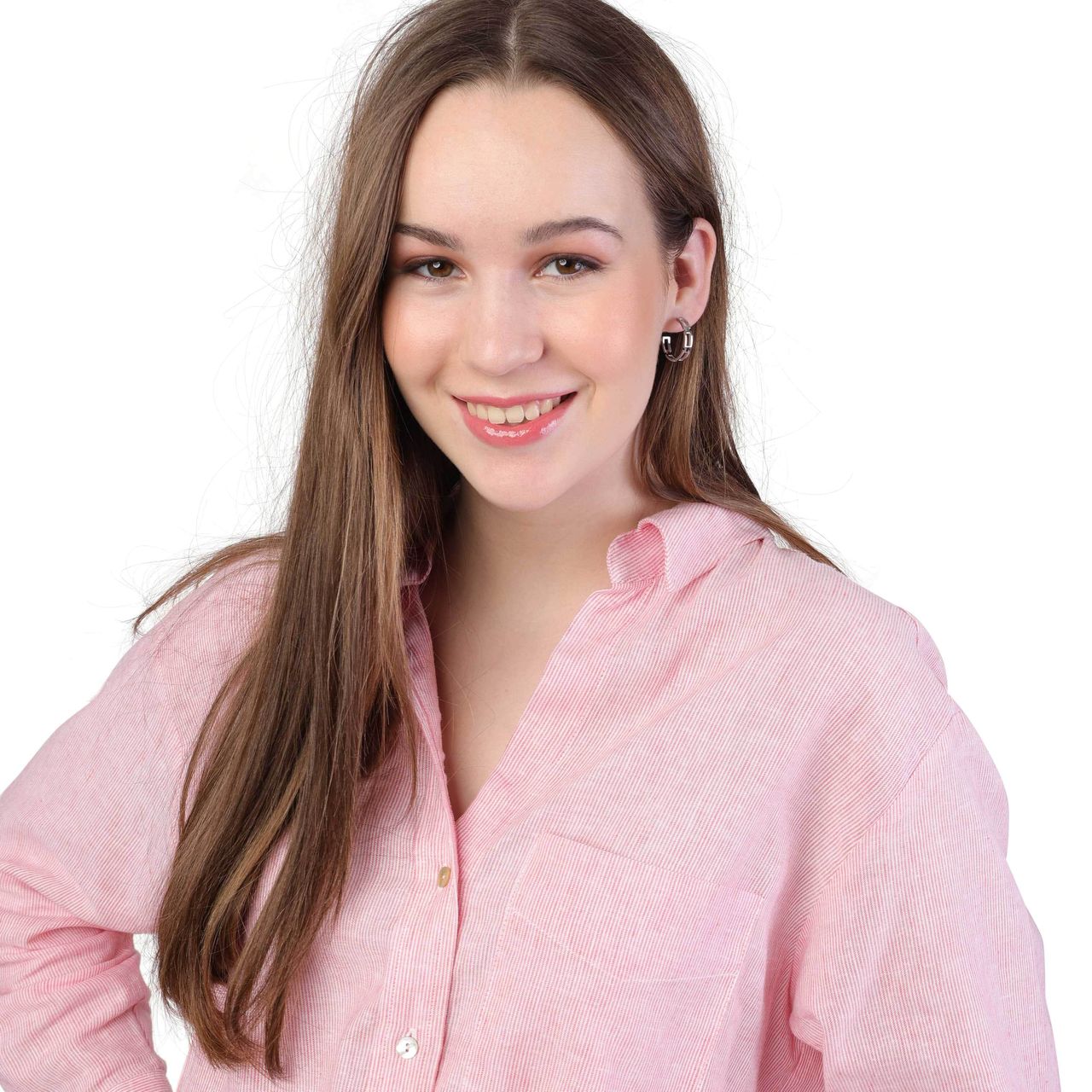 Stainless steel oorbellen met open schakel