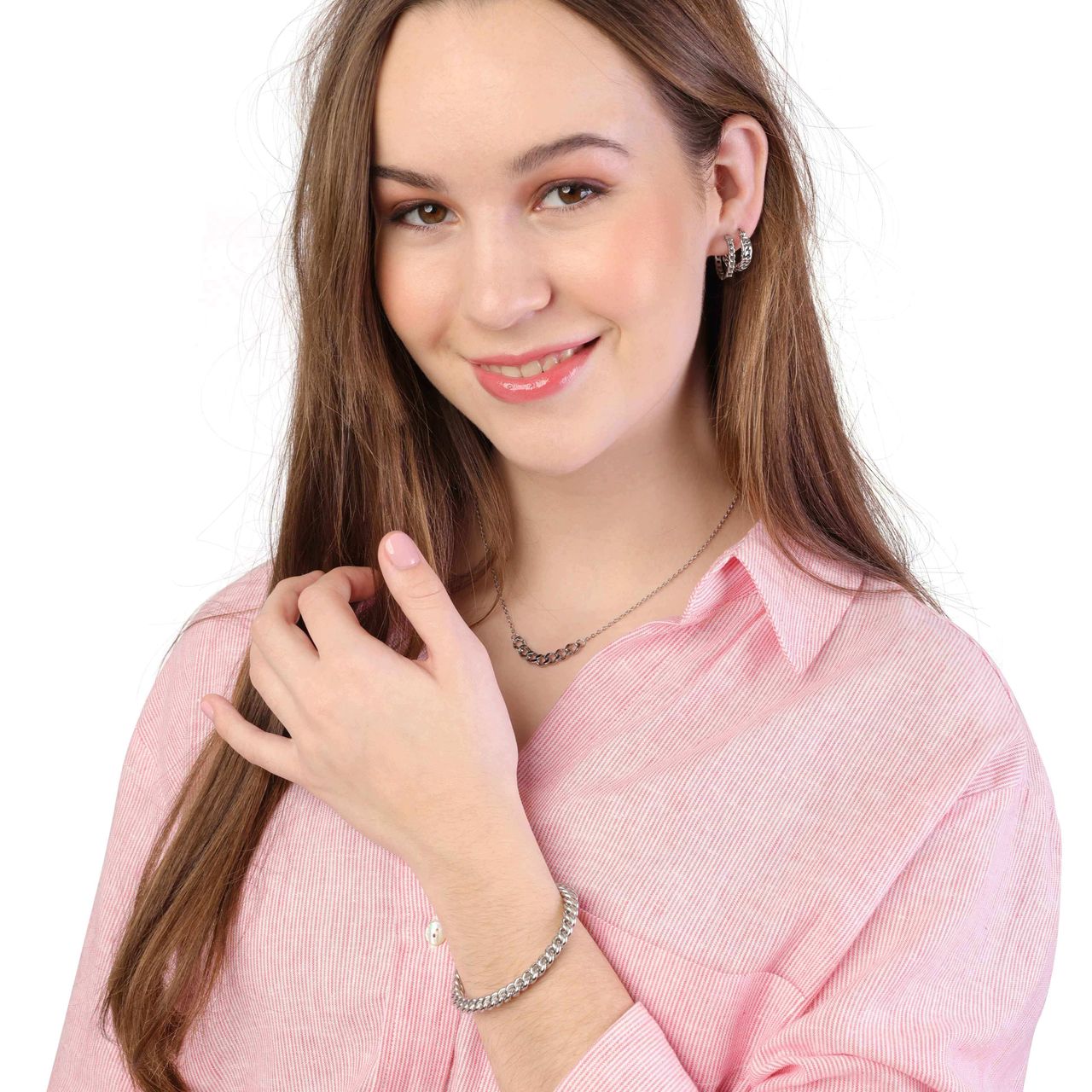 Stainless steel ketting met gourmet schakels