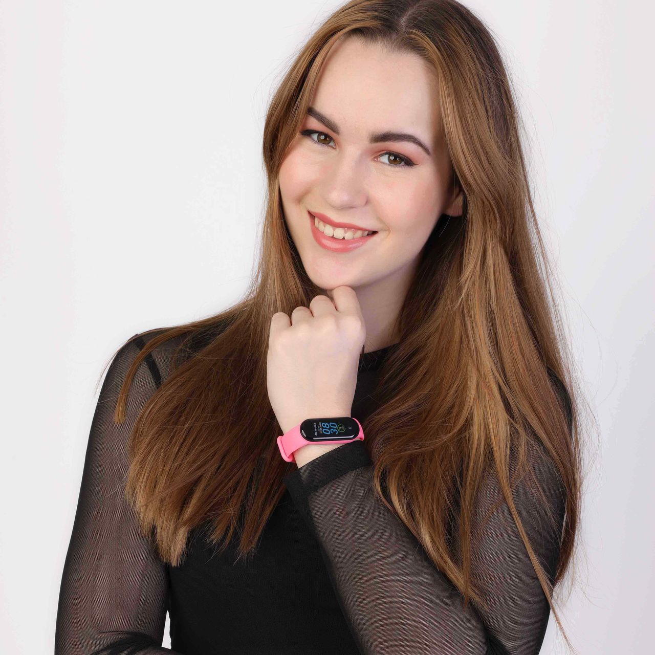 Marea smartwatch pastelroze rubberen band B57007/7