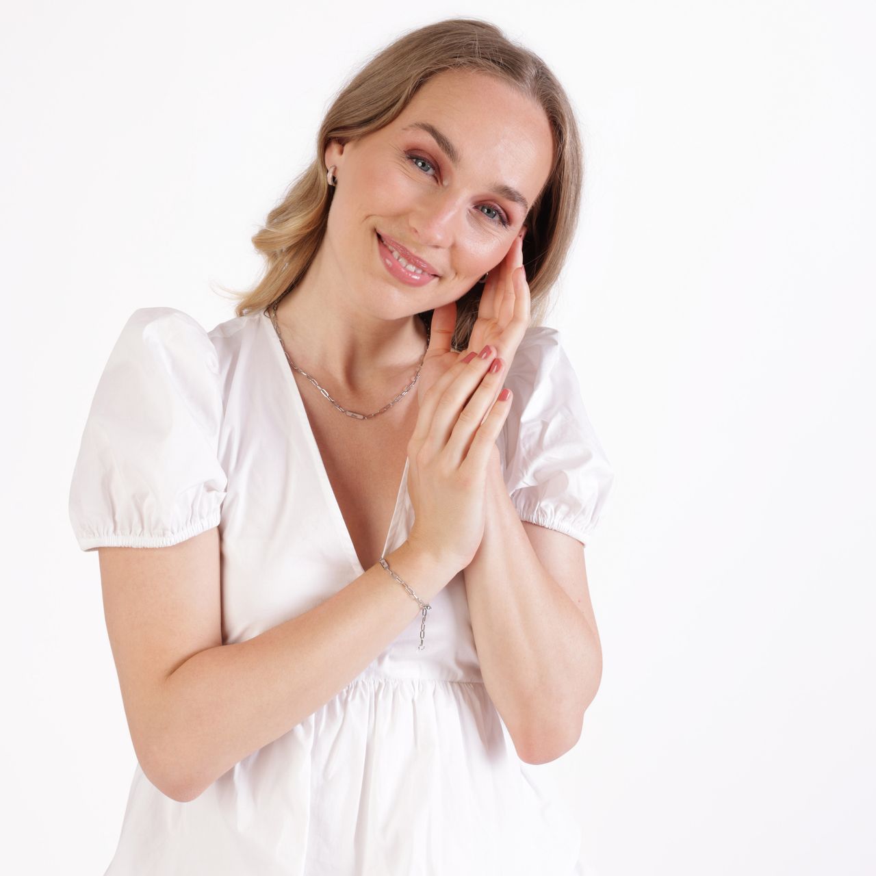 Stainless steel ketting love emaille roze voor dames