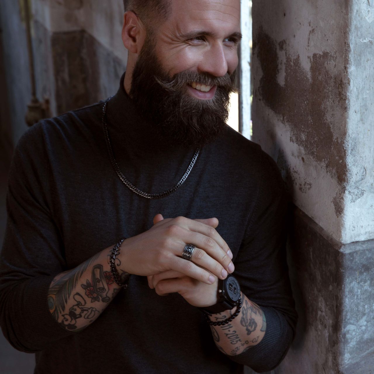 Gerecycled stainless steel herenketting gourmetschakel