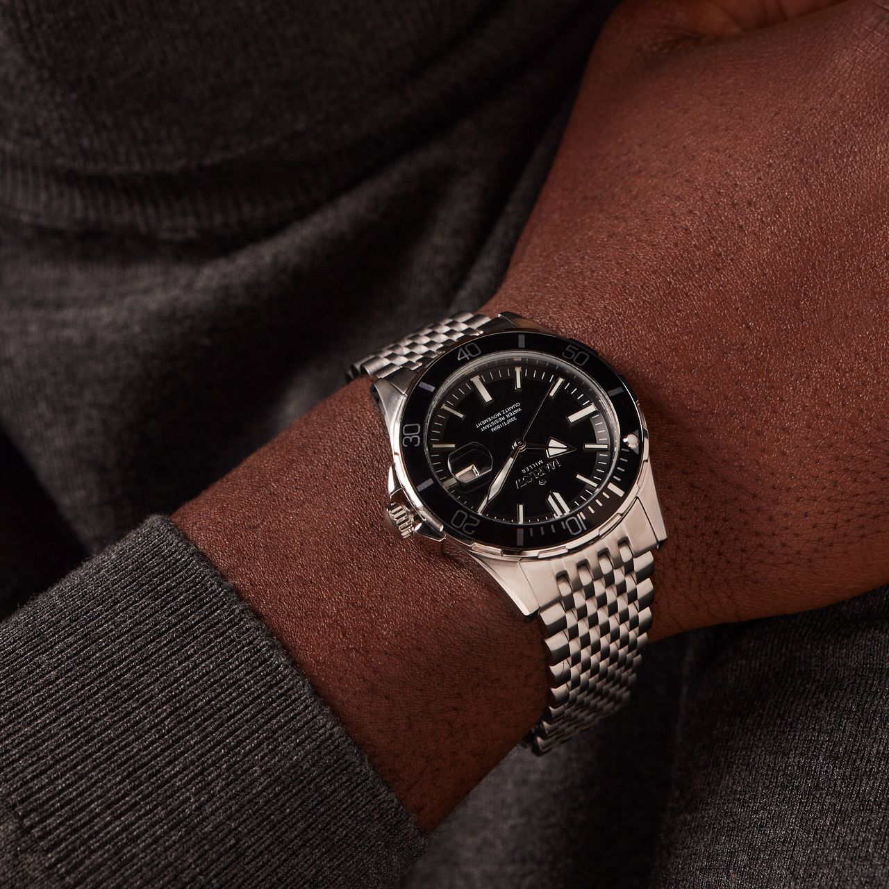 Marlow Miller Armbanduhr mit Edelstahlgehäuse und -armband