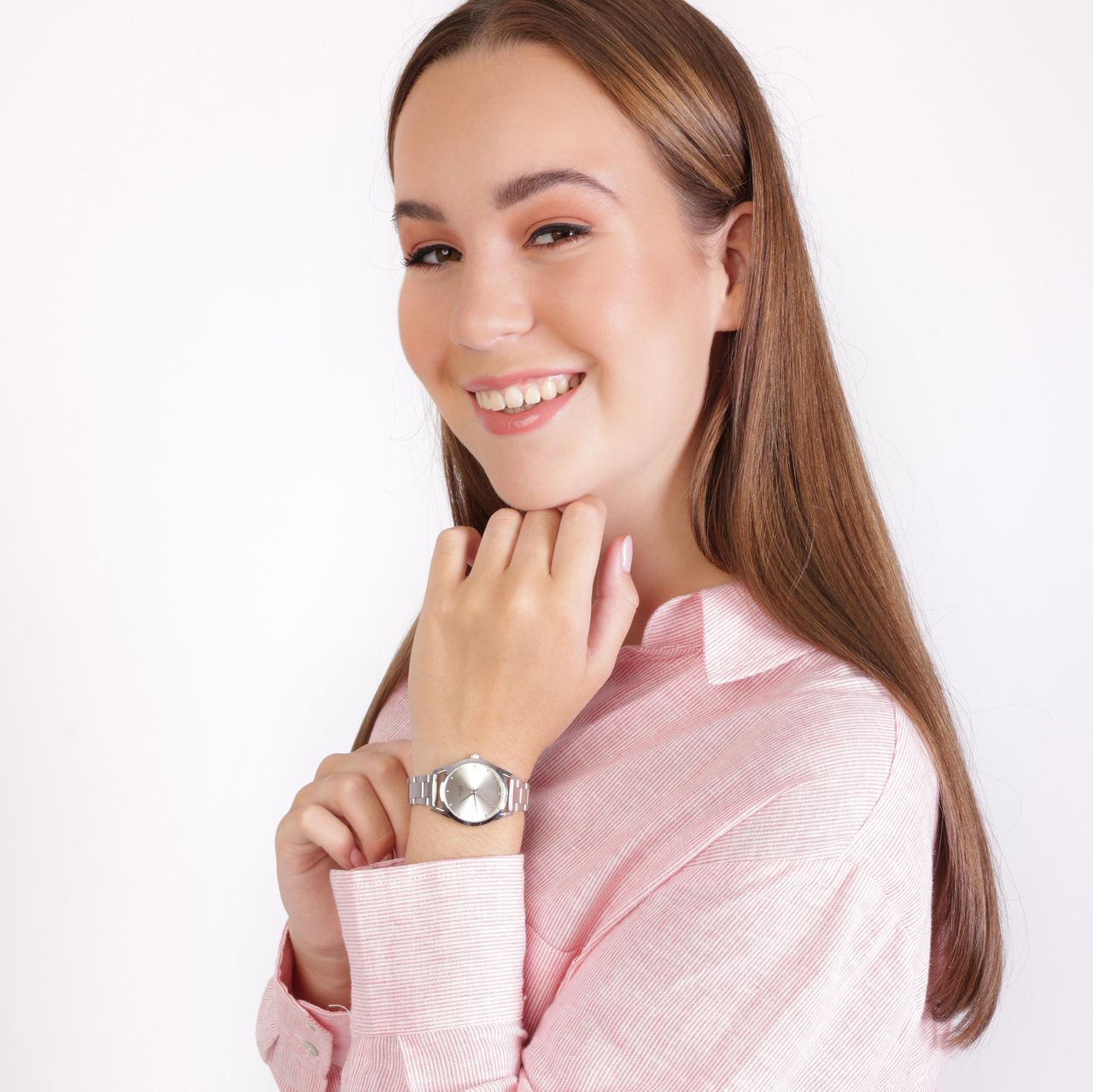 Regal-Damenarmbanduhr mit Edelstahlarmband