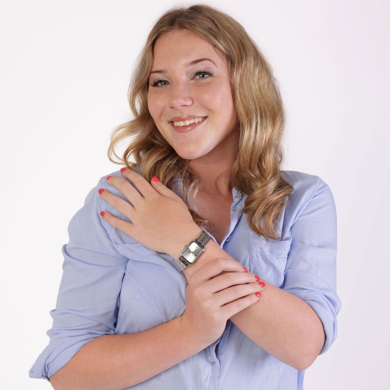 Regal dameshorloge met een stainless steel band