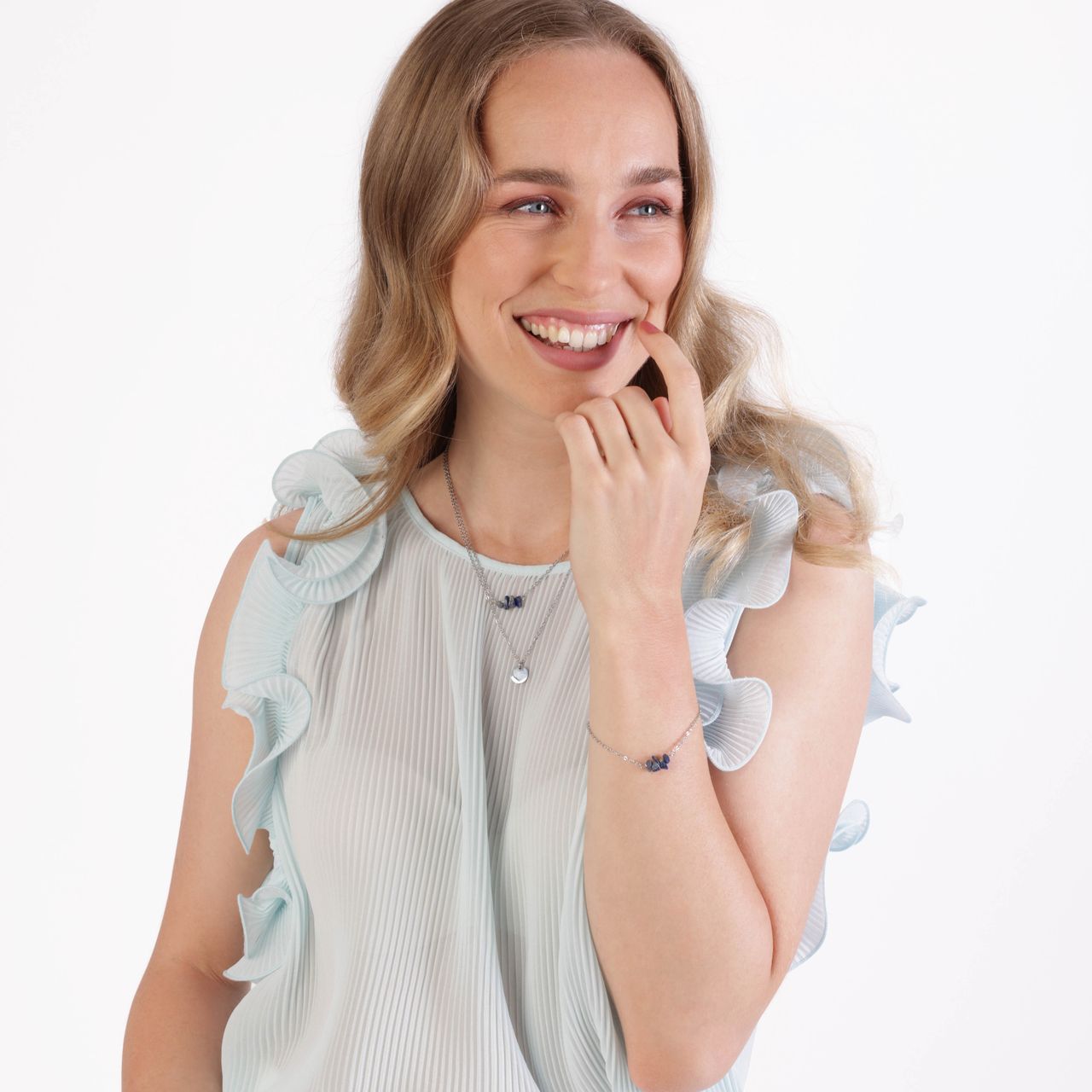 LuLu Jewels stalen oorringen met lapis lazuli voor dames