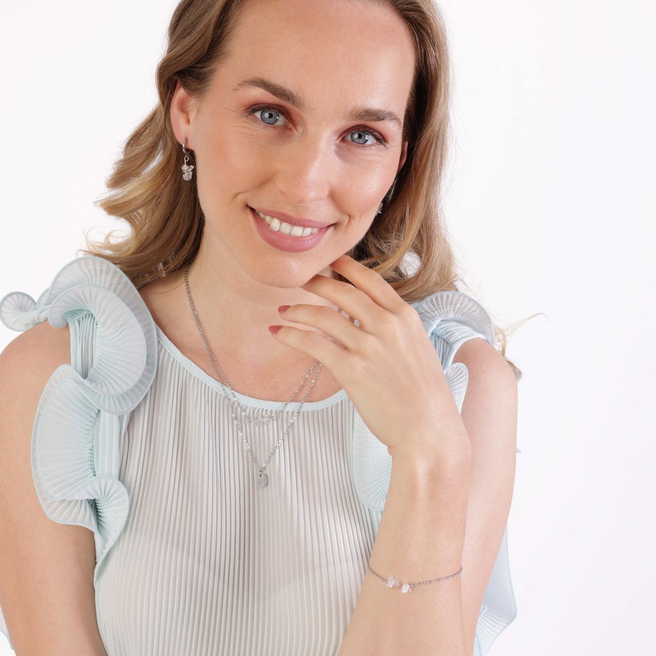Stalen armband met maansteen