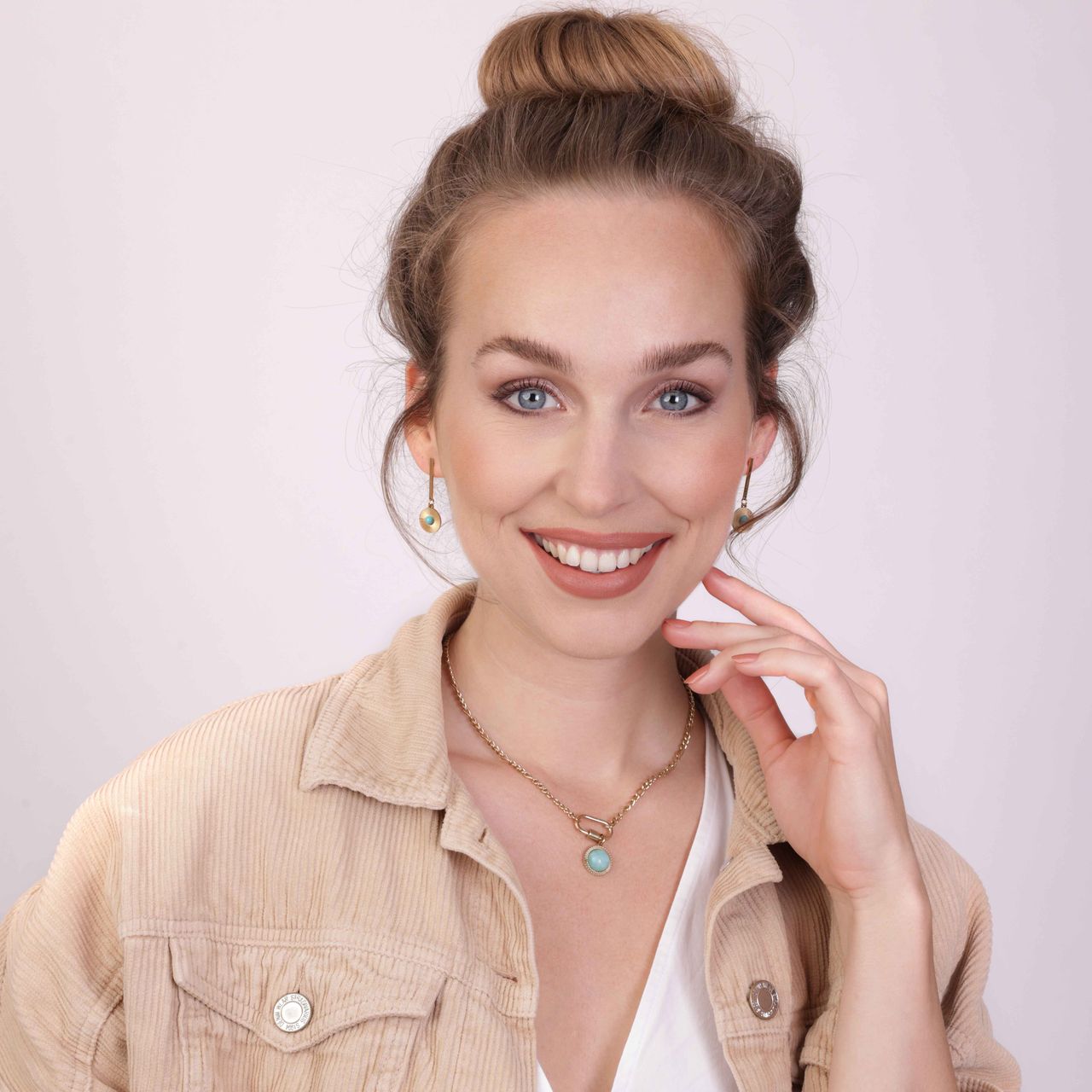 Stainless steel goldplated oorringen voor dames