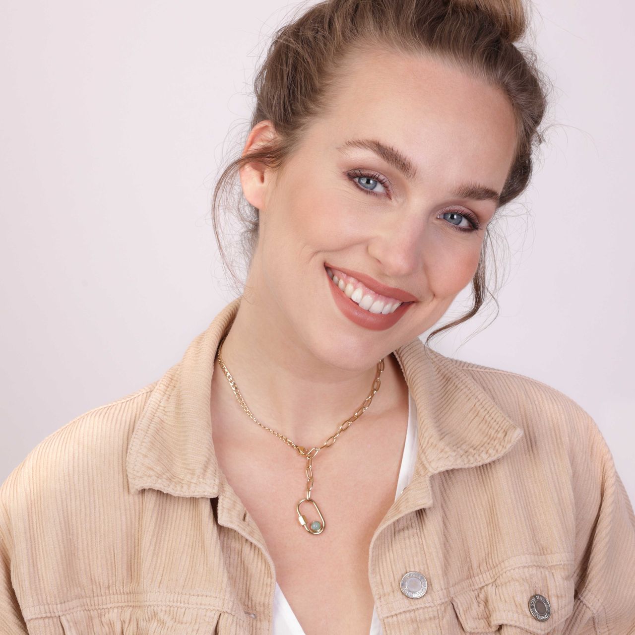 Stainless steel goldplated ketting met hanger voor dames