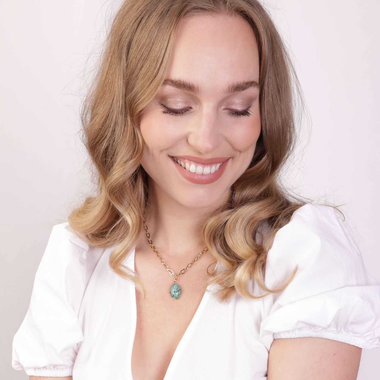 Stalen goldplated ketting met hanger voor dames
