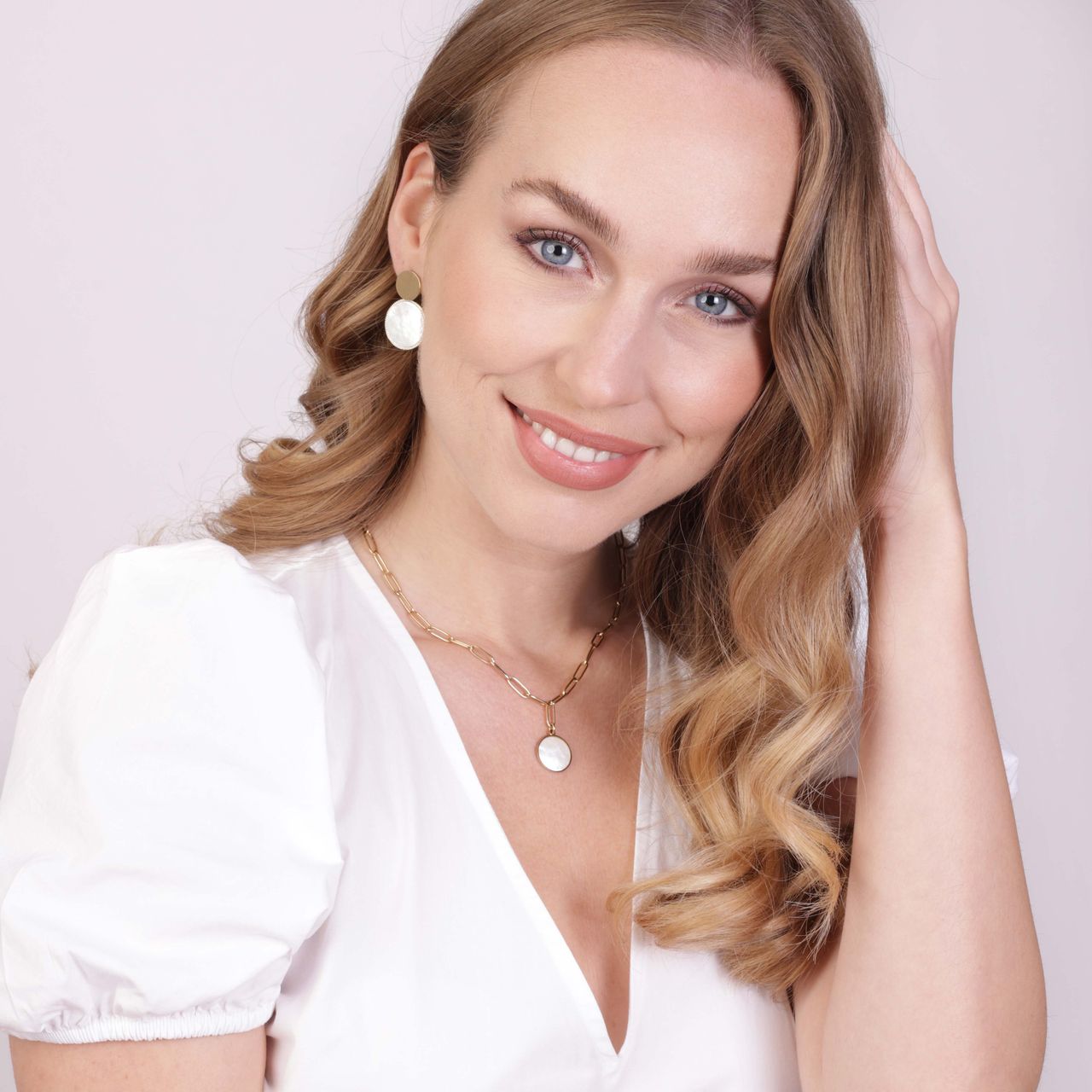 Stalen goldplated ketting met hanger voor dames