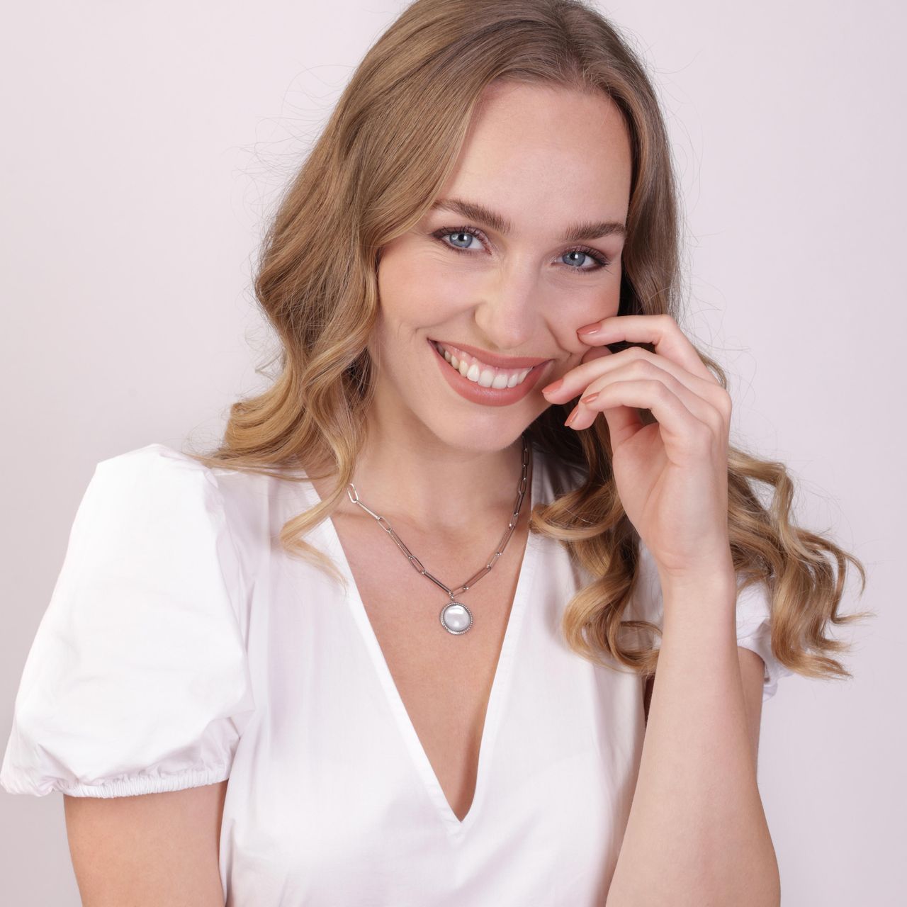 Stainless steel ketting ronde hanger