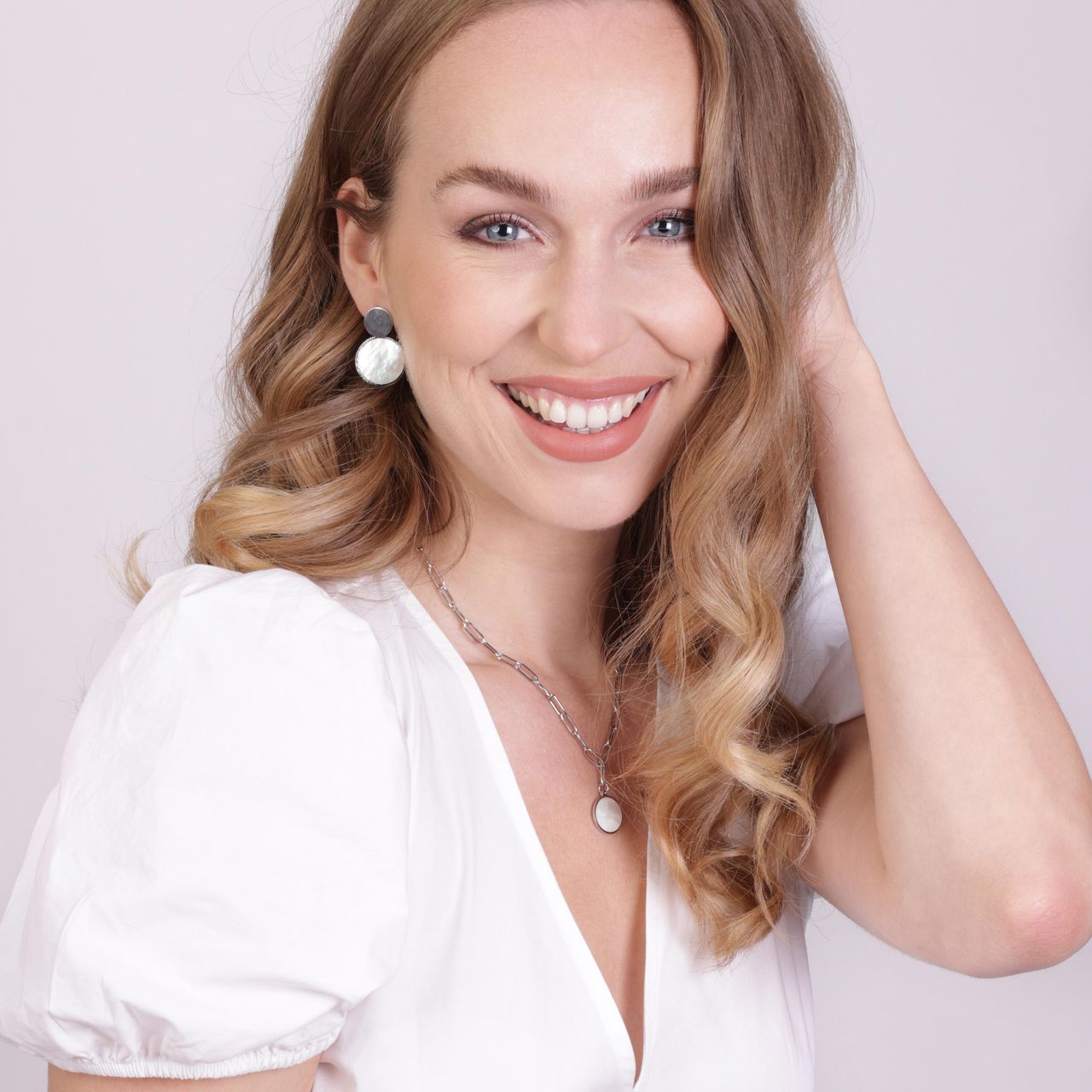 Stainless steel oorbellen parelmoer hangers