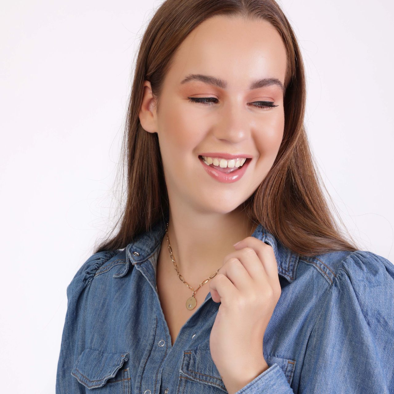 Stalen 14 karaat goldplated ketting hanger