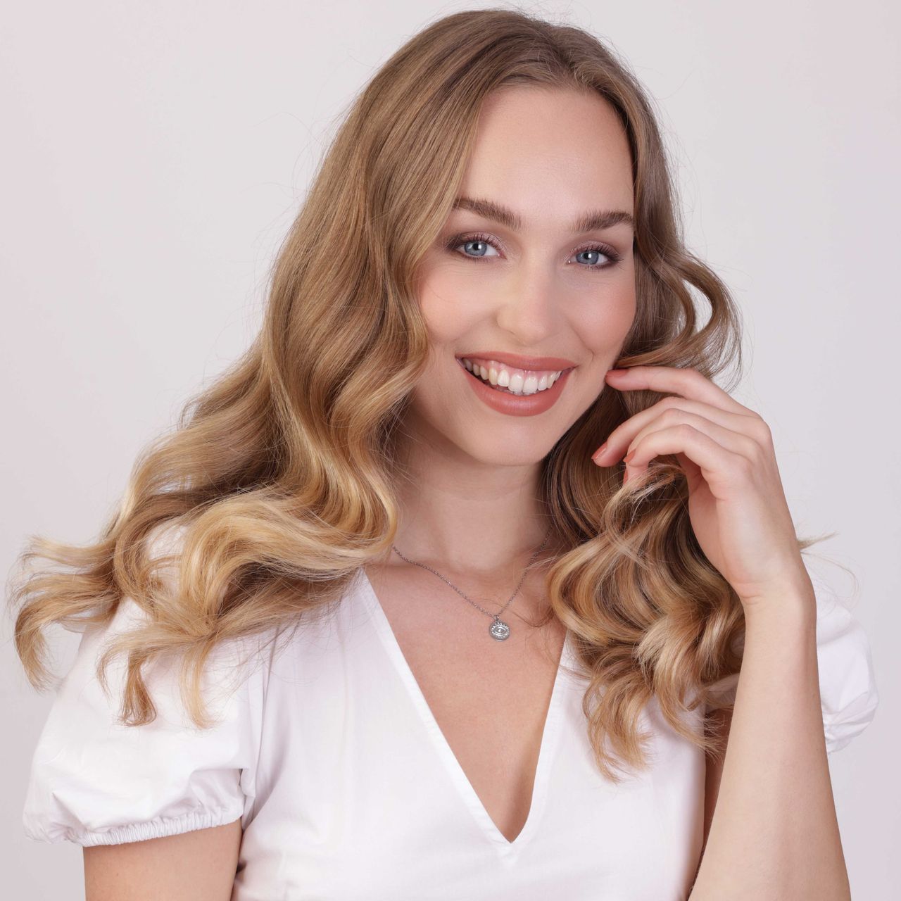 Stalen goldplated ketting met hanger munt voor dames