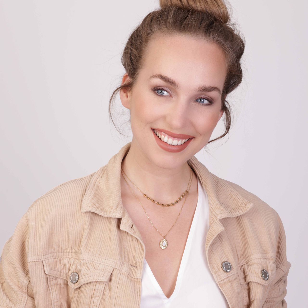 Stainless steel goldplated ketting met hanger voor dames