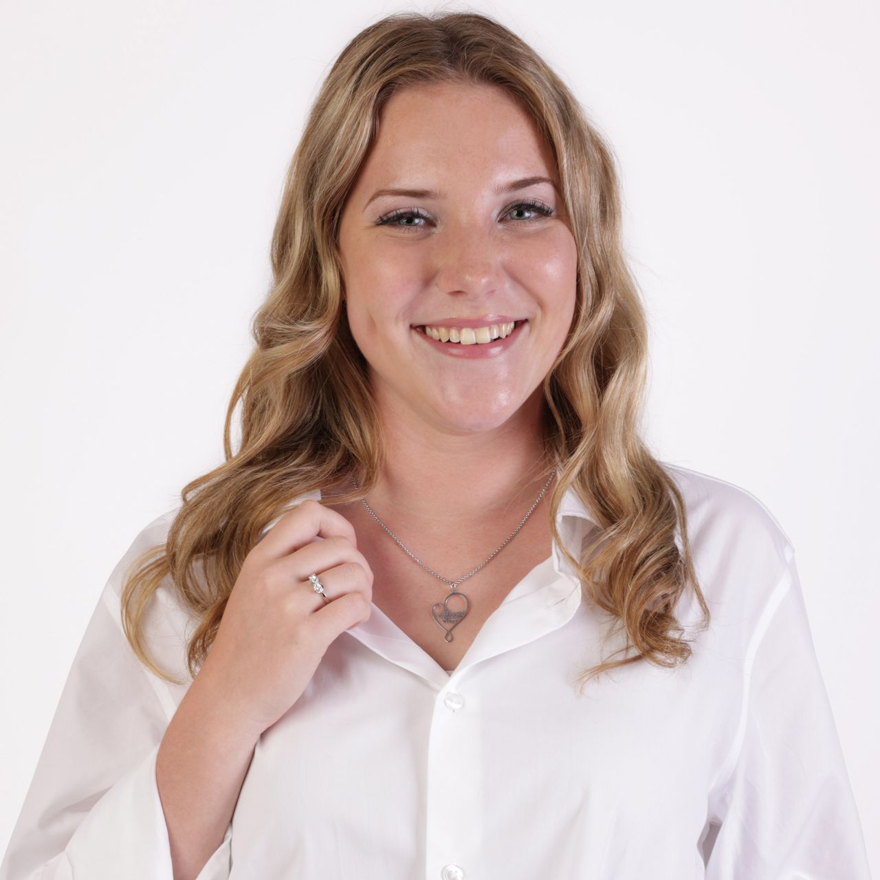 Stainless steel naamketting hart 3namen voor dames